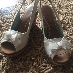 Sperry Top Sider. White size 10 M with a 4” Heel